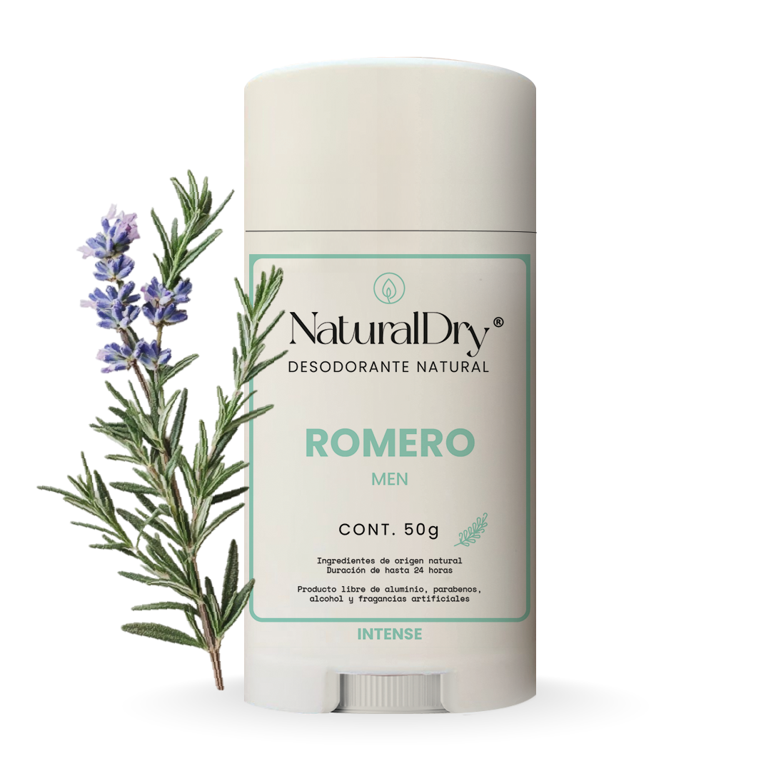 1 Desodorante natural MEN en barra - Aroma Romero con ALUMBRE
