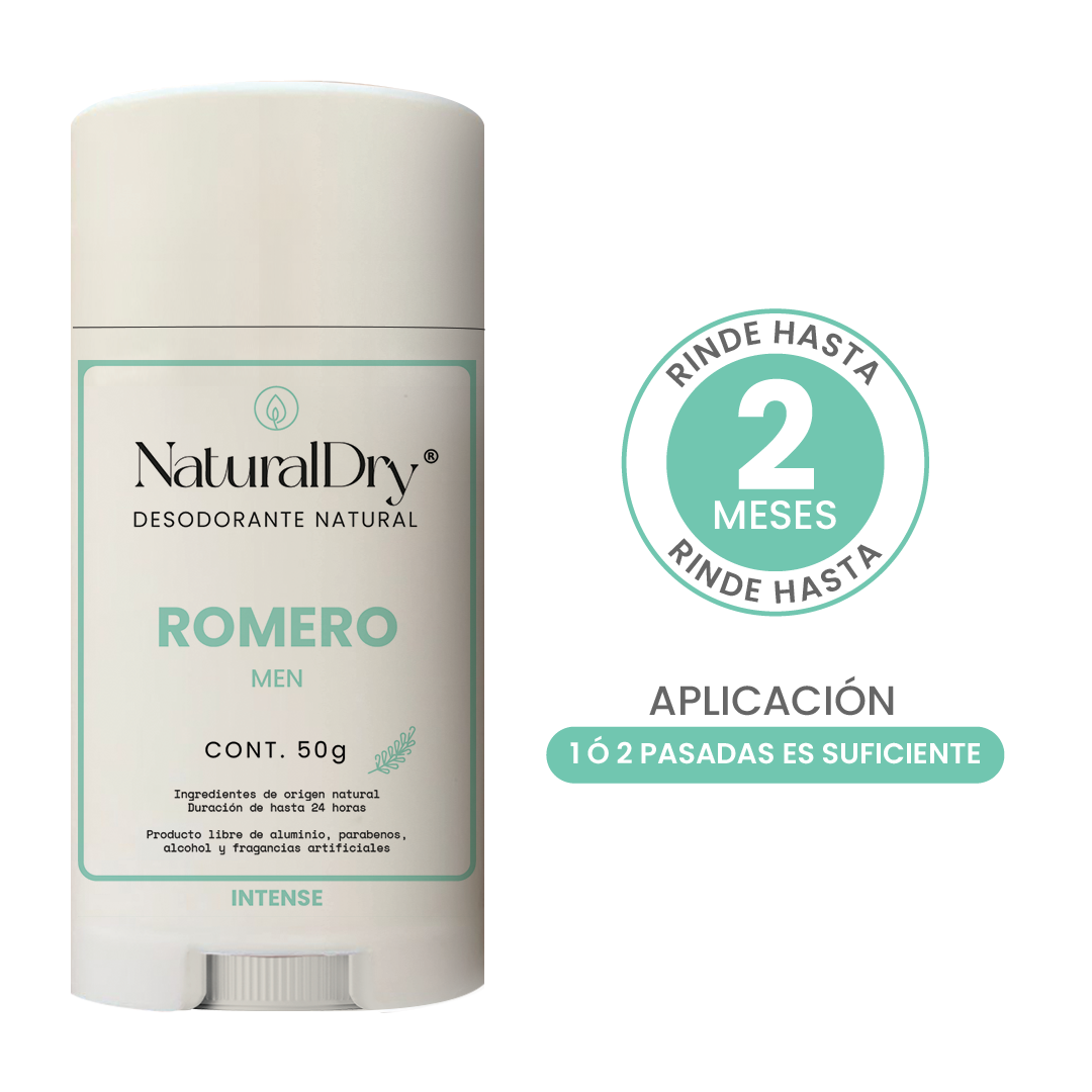 1 Desodorante natural MEN en barra - Aroma Romero con ALUMBRE