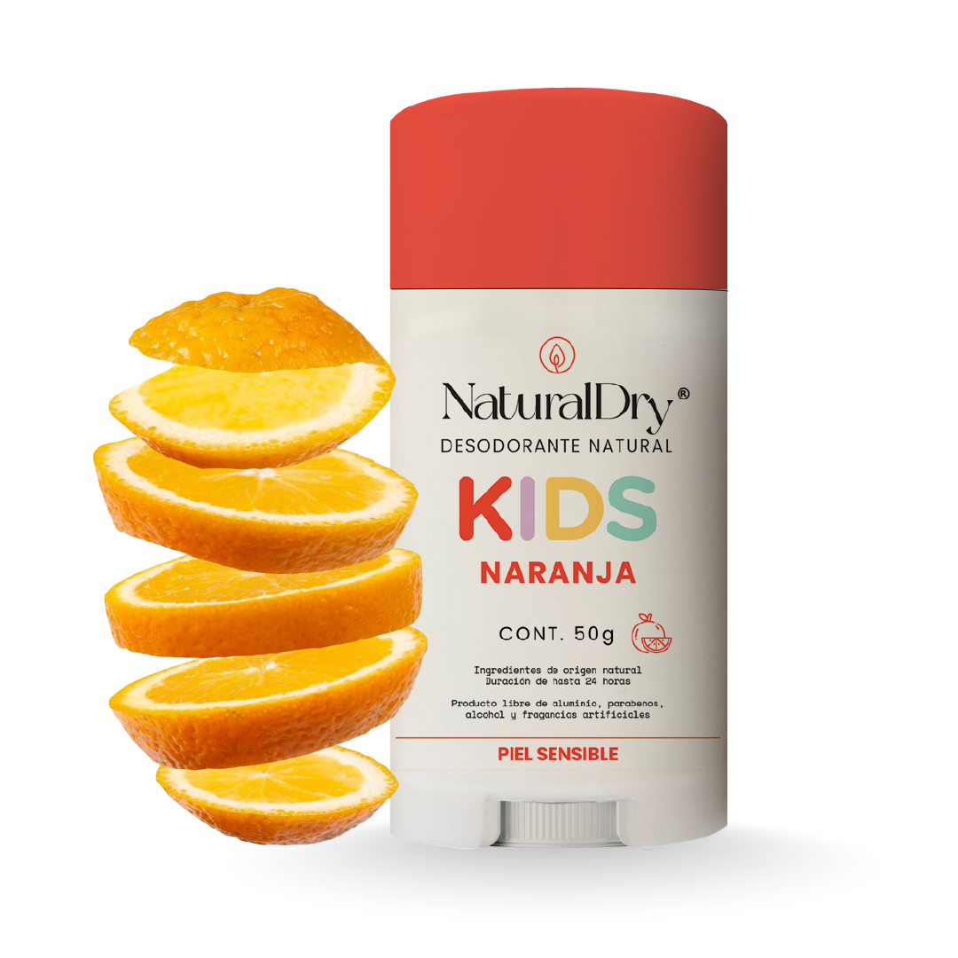 Desodorante natural corporal en barra - niños piel sensible - naranja