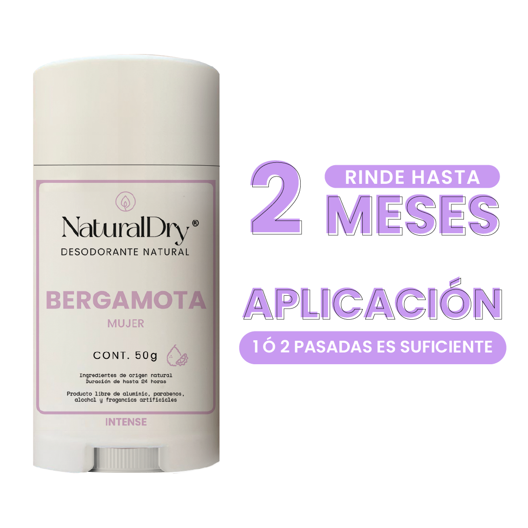 Desodorante natural MUJER INTENSE en barra - Aroma Bergamota con ALUMBRE