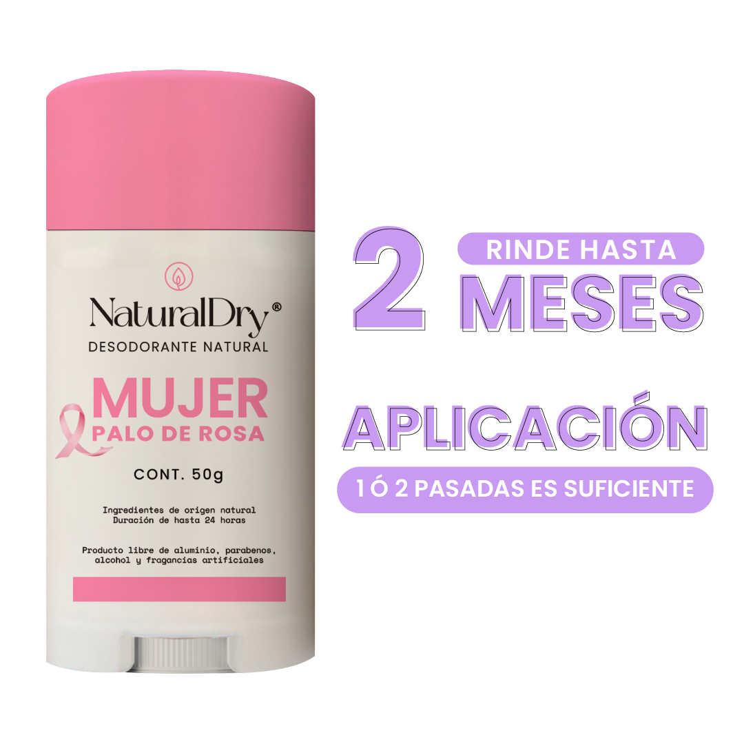 1 Desodorante natural en barra - Artesanal - Palo de Rosa- NaturalDry®
