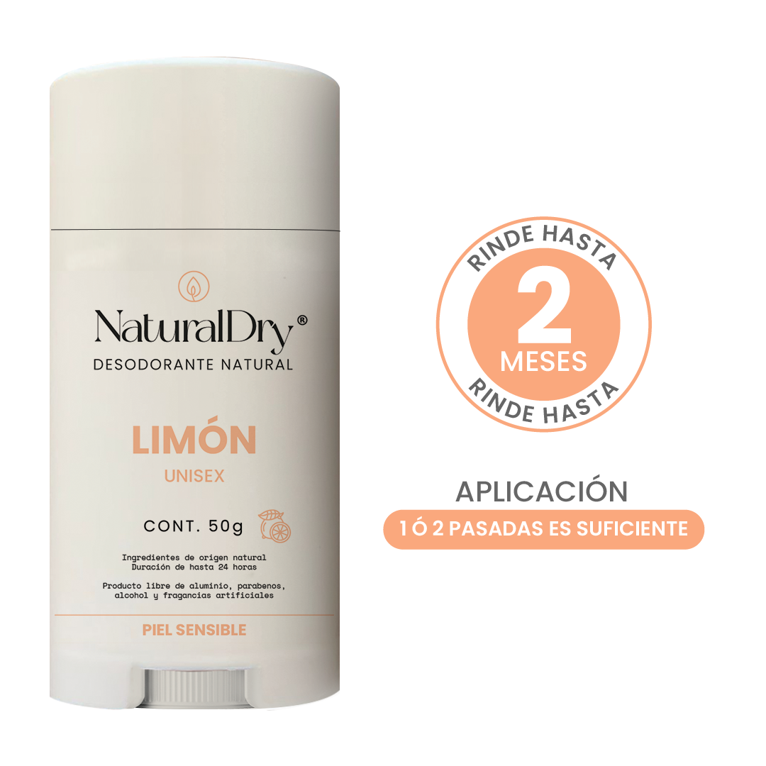 Desodorante natural en barra - limón - sin bicarbonato de sodio