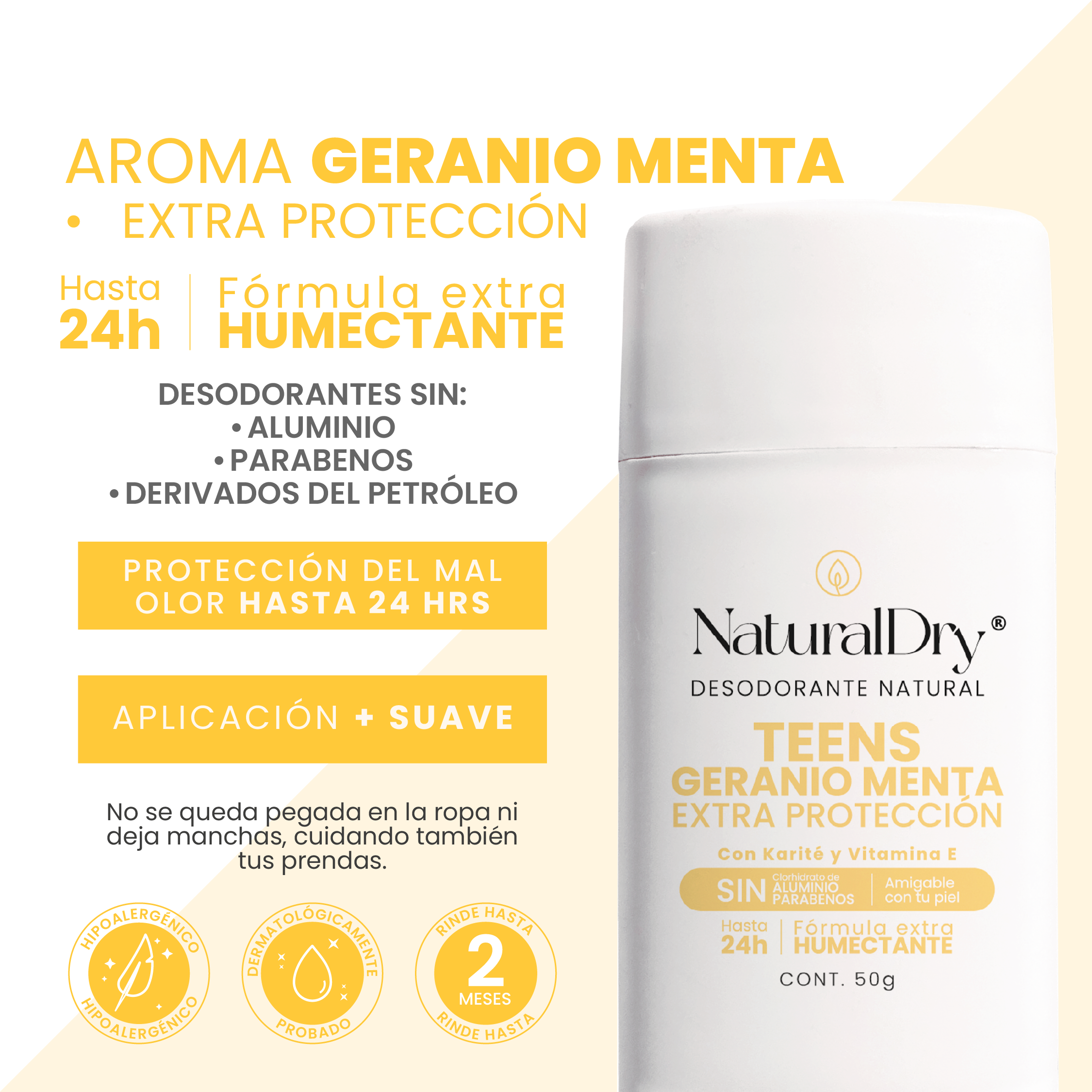 Teens Geranio Menta Extra Protección