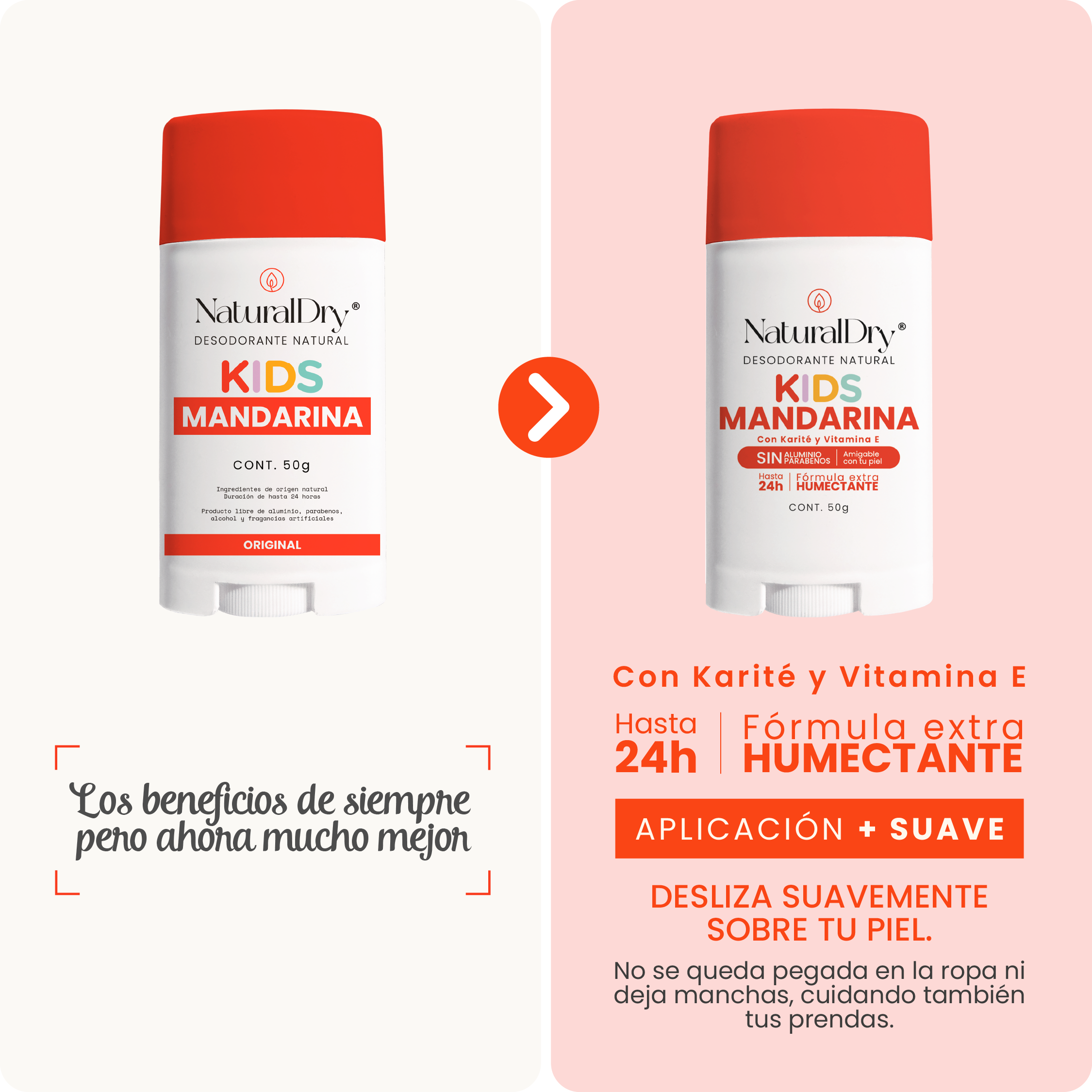 1 Desodorante natural corporal en barra - niños unisex - mandarina