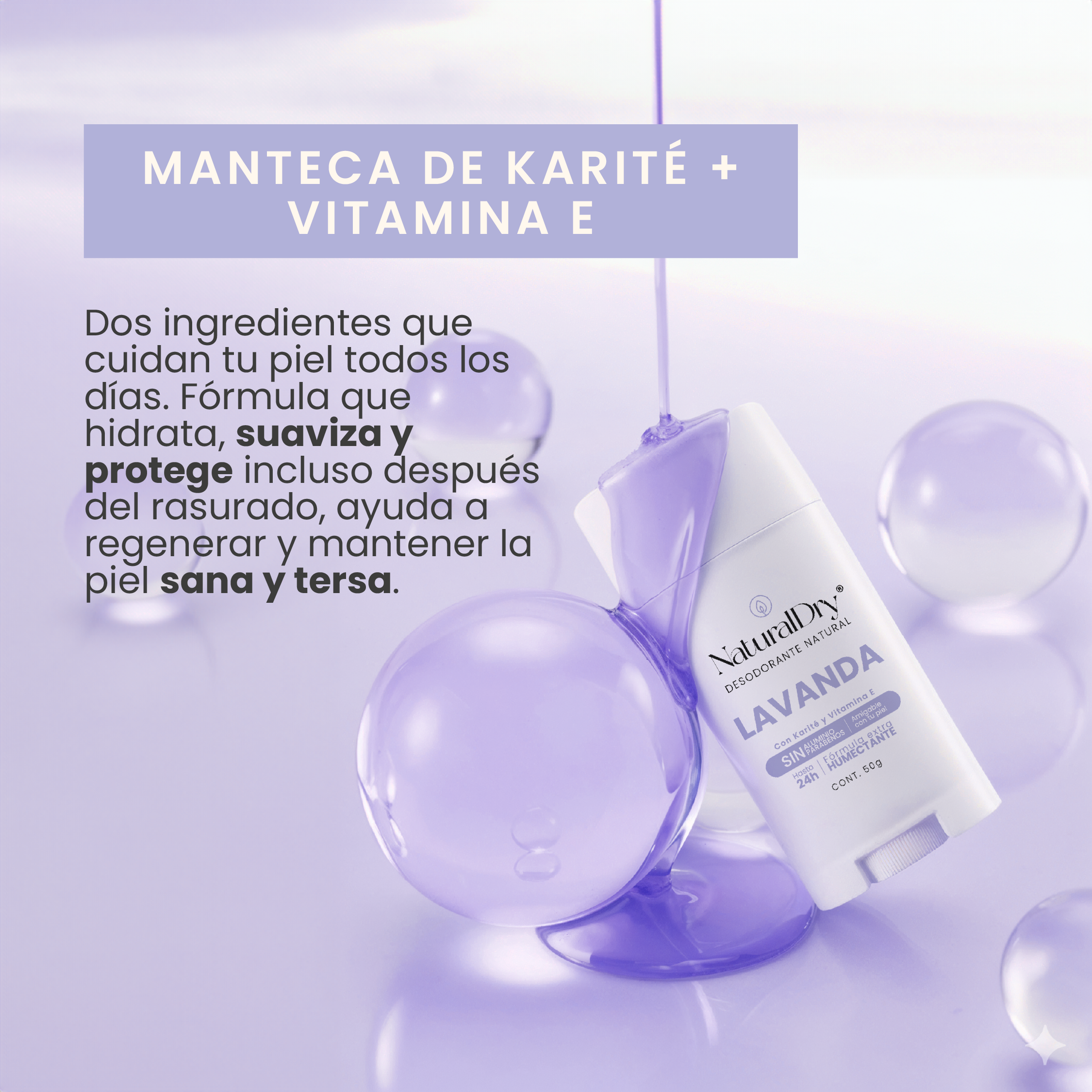 Desodorante natural en barra - mujer - lavanda