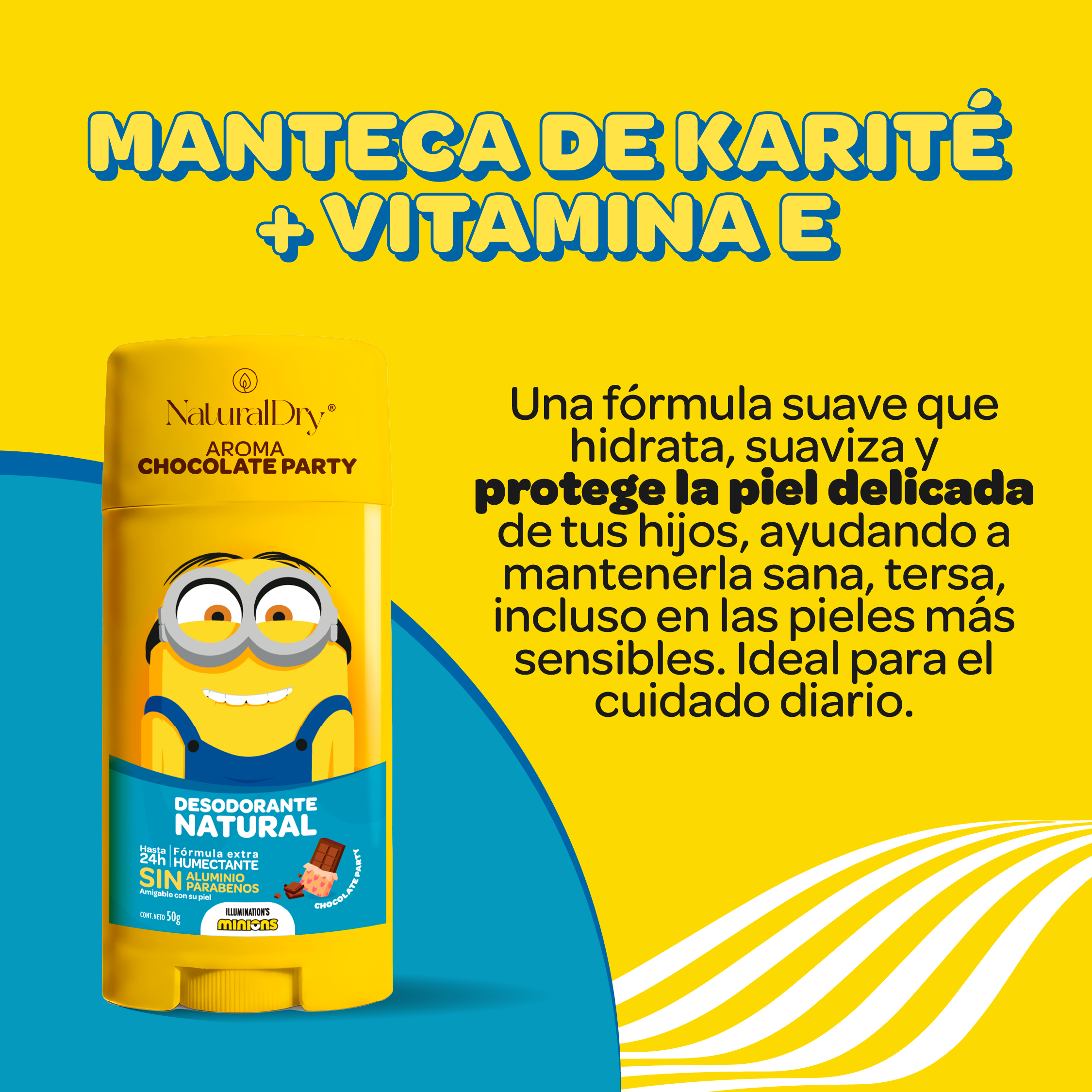Desodorante Natural - Minions - Chocolate Party - Piel Sensible