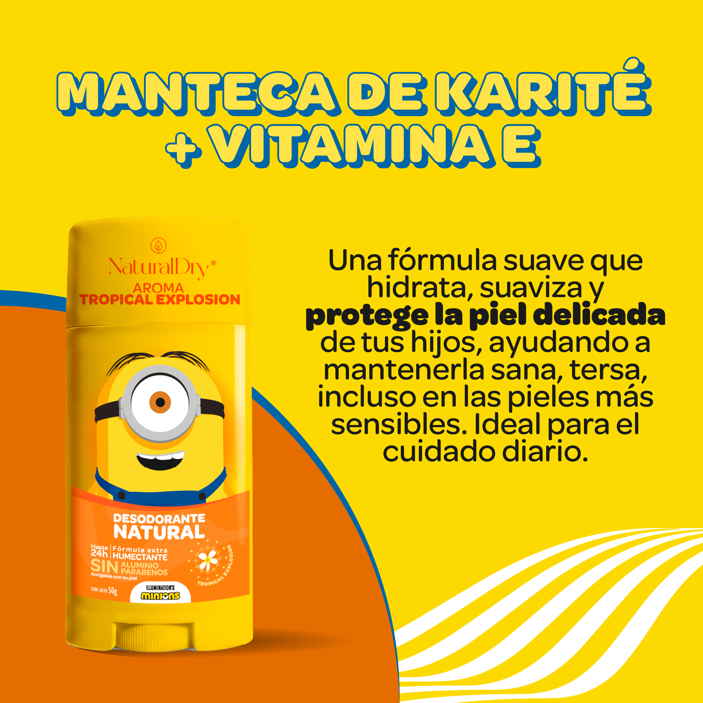 Desodorante Natural - Minions - Tropical Explosion - Piel Sensible