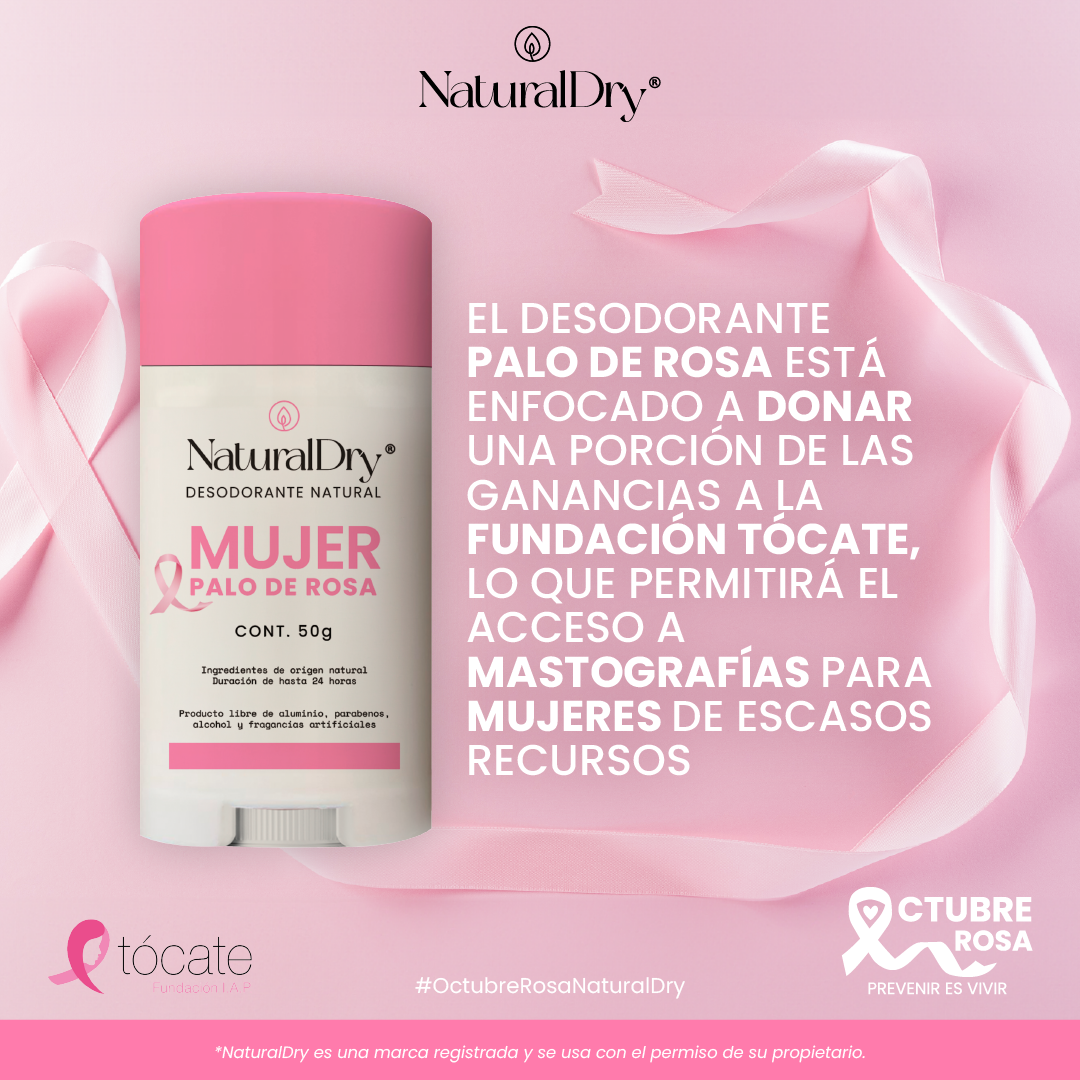 1 Desodorante natural en barra - Artesanal - Palo de Rosa- NaturalDry®