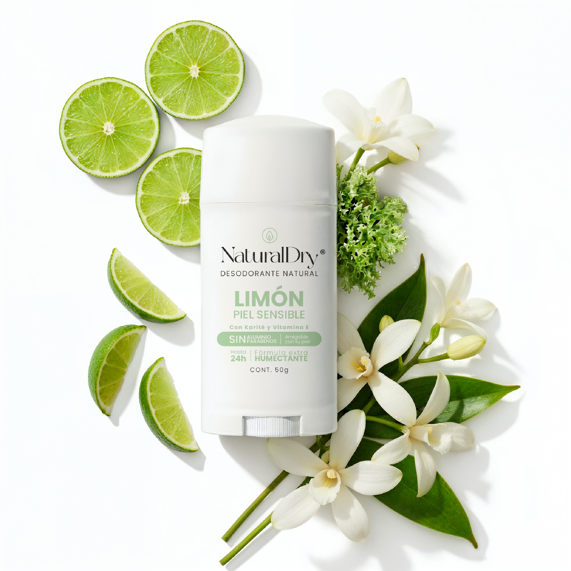 Desodorante natural en barra - limón - sin bicarbonato de sodio