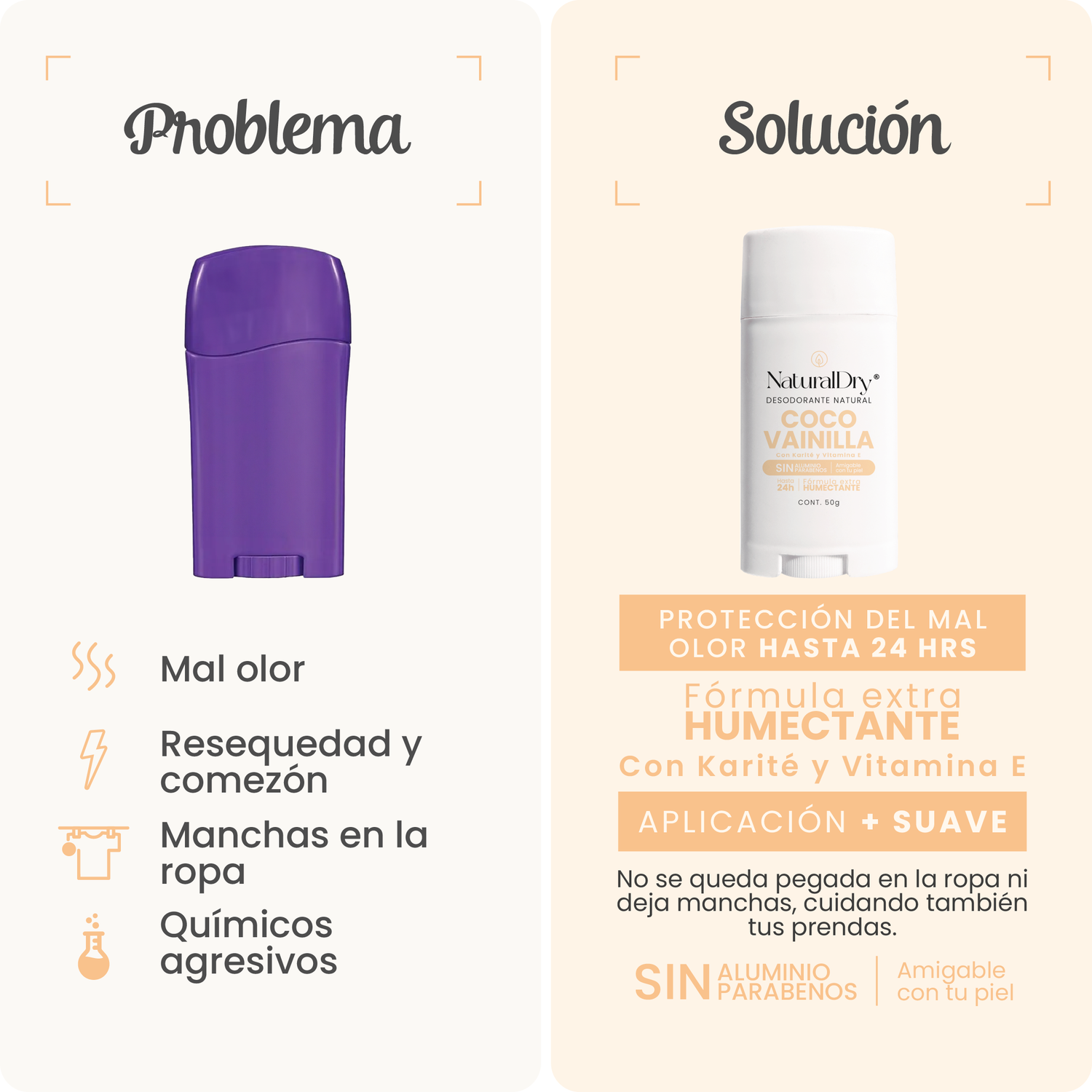 Desodorante Natural en Barra - Coco Vainilla