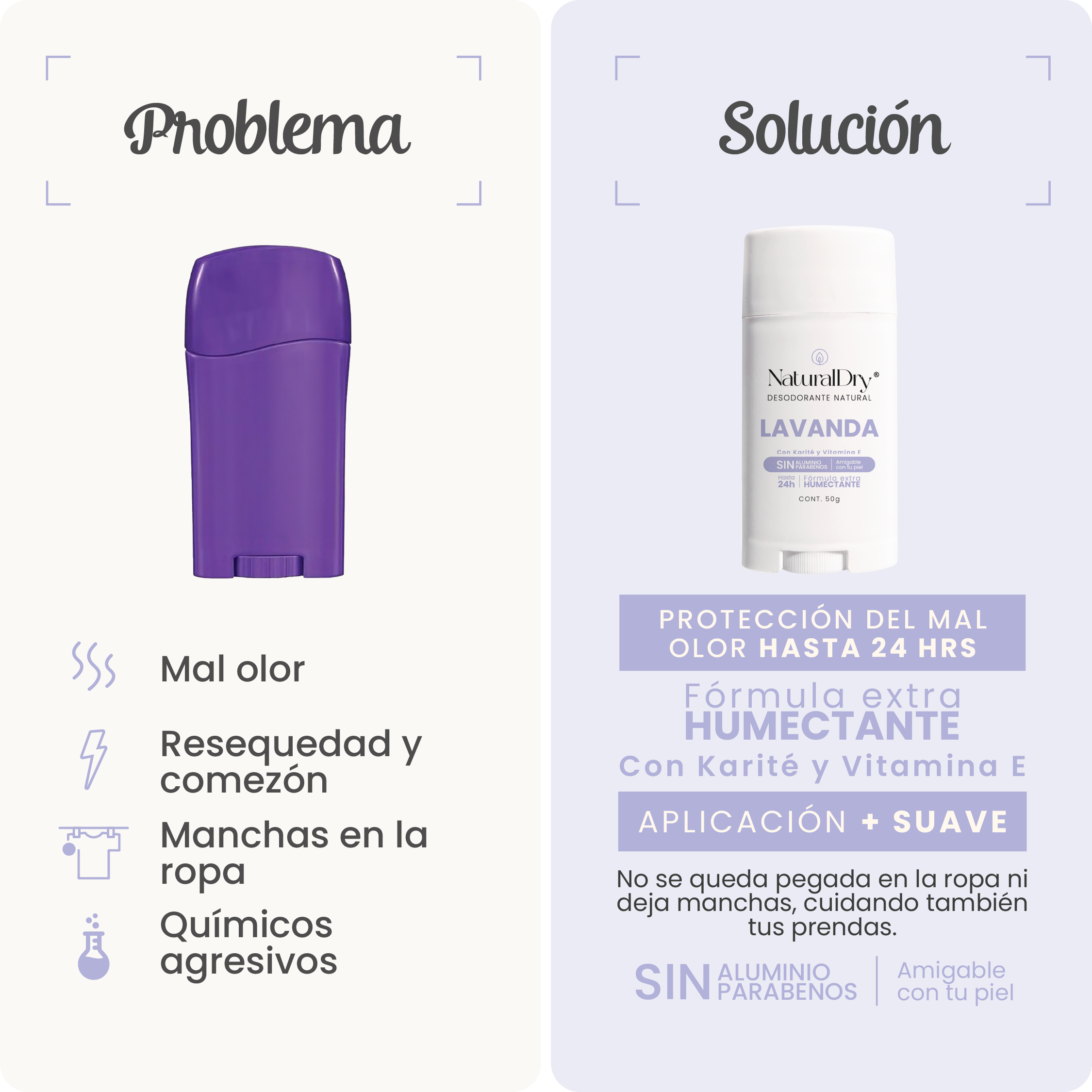 Desodorante natural en barra - mujer - lavanda