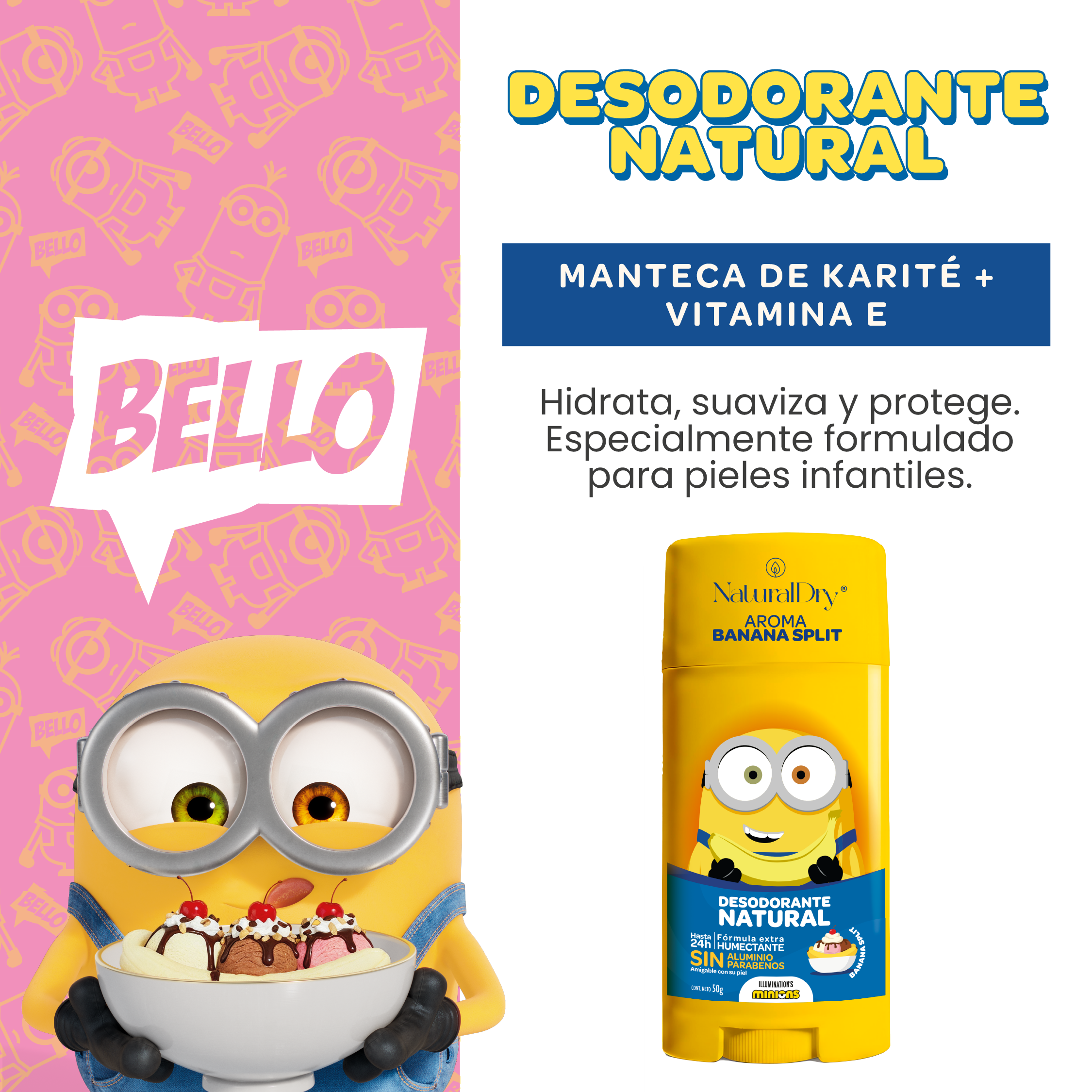 Minions Banana Split Piel Sensible