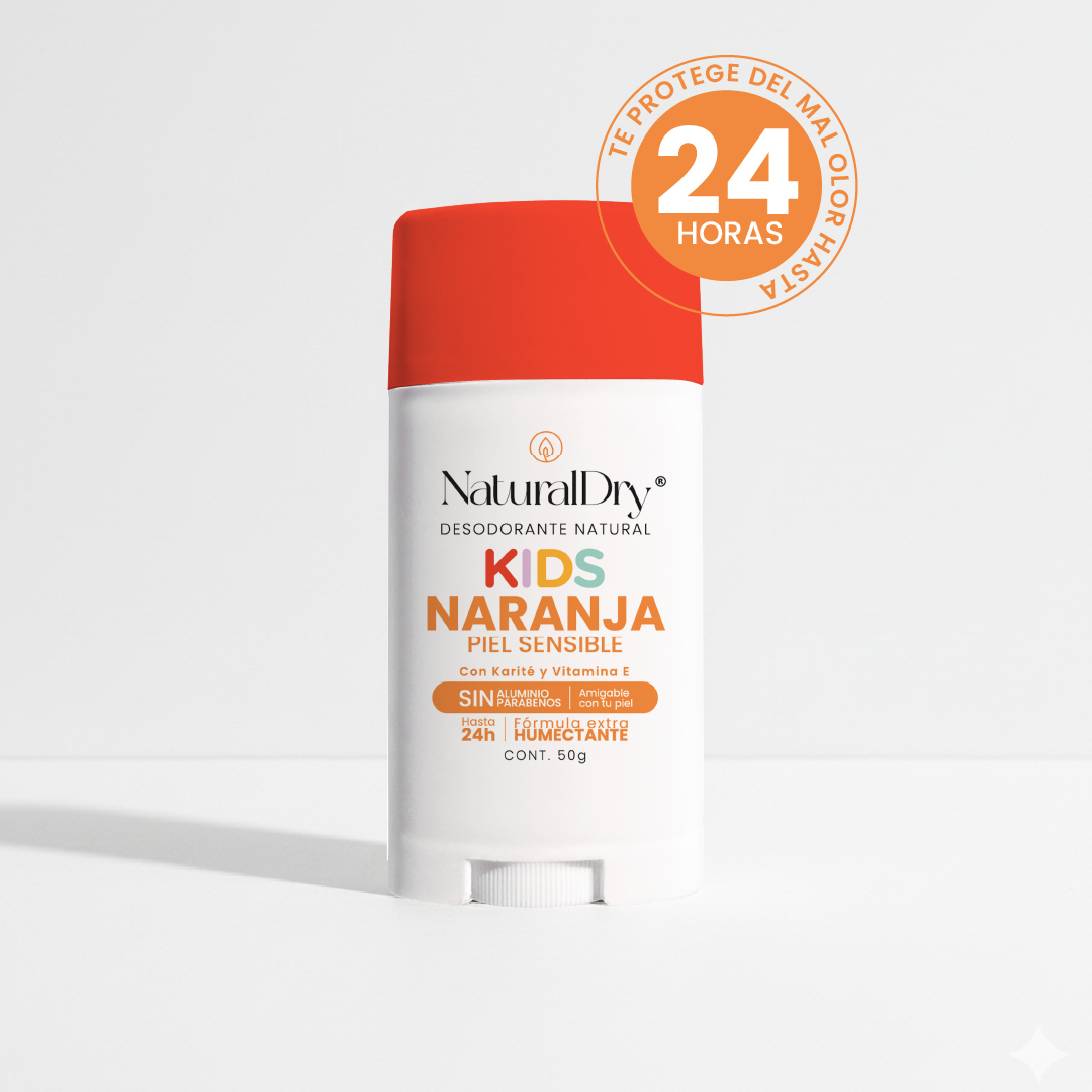 Desodorante natural corporal en barra - niños piel sensible - naranja