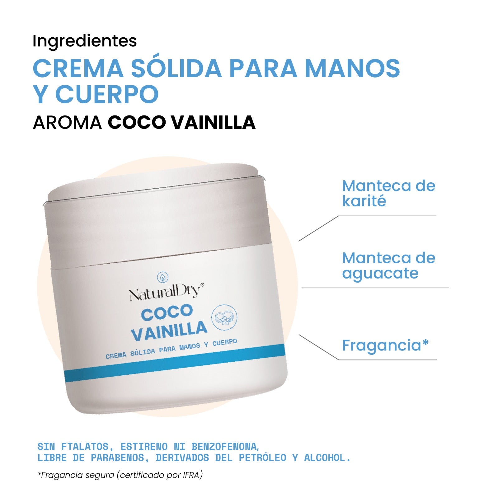Crema natural para manos Coco-Vainilla