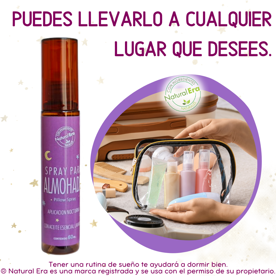 Kit Pillow Spray o Spray para almohada (185 ml en total): Spray atomizador + Repuesto - Con aceite esencial lavanda - 2 piezas