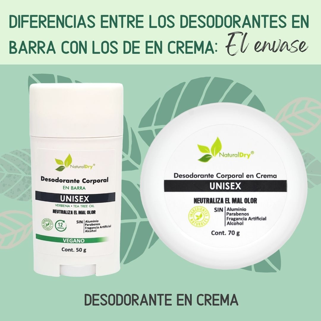 Diferencias y semejanzas entre los desodorantes en barra con los desodorantes en crema o tarro