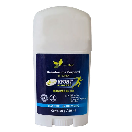 1 Desodorante natural en barra - SPORT - ALUMBRE  - NaturalDry®
