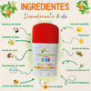 1 Desodorante natural corporal en barra - niños unisex - mandarina