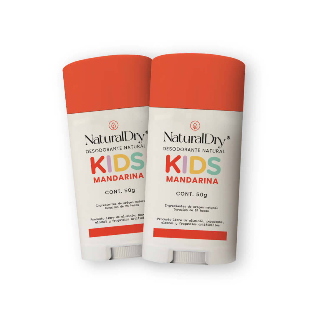 Kit 2 - desodorante natural en barra - kids -mandarina