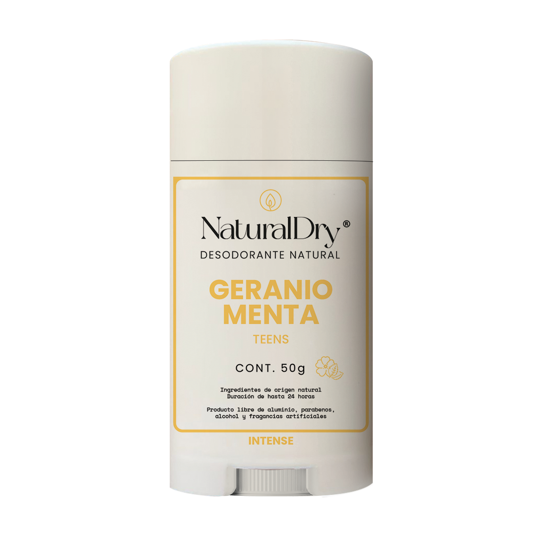 Desodorante natural corporal en barra TEENS - Aroma Geranio Menta