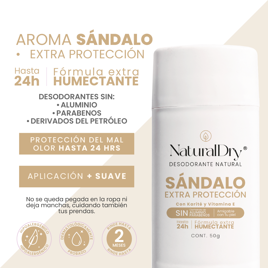 Desodorante Natural en Barra - Sándalo - Extra Protección