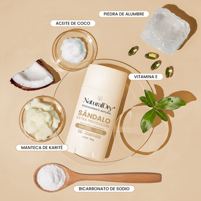 Desodorante Natural en Barra - Sándalo - Extra Protección