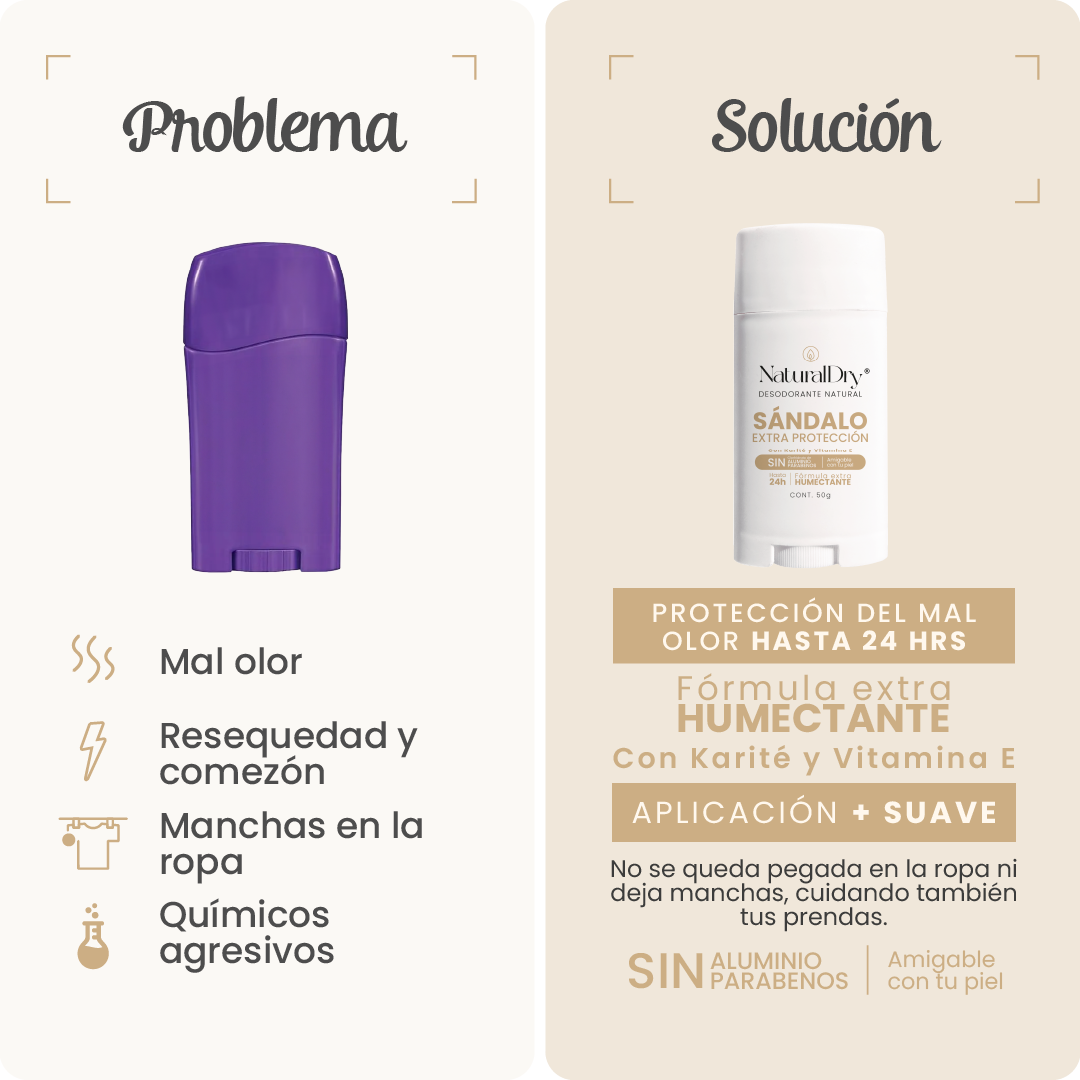 Desodorante Natural en Barra - Sándalo - Extra Protección