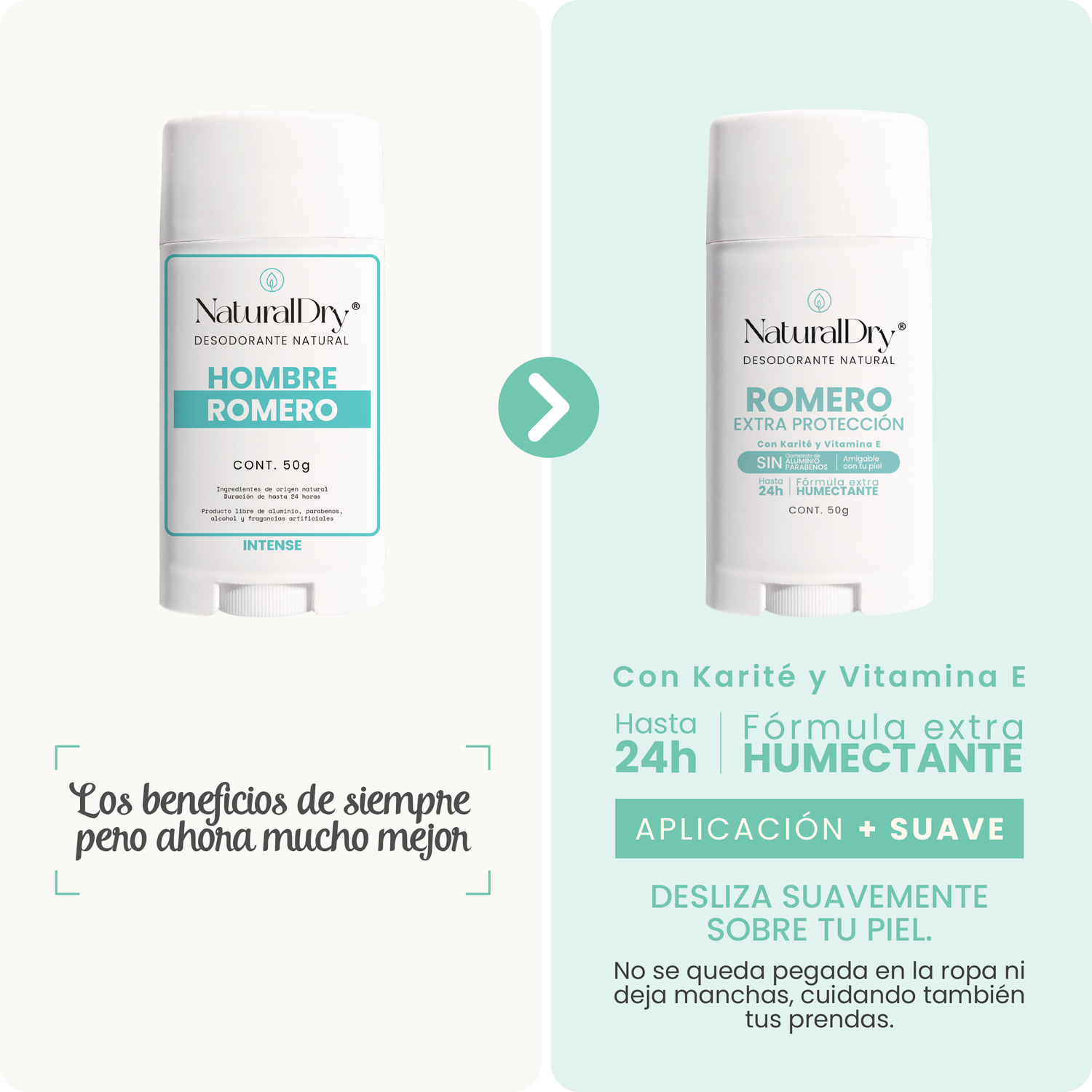 1 Desodorante natural MEN en barra - Aroma Romero con ALUMBRE