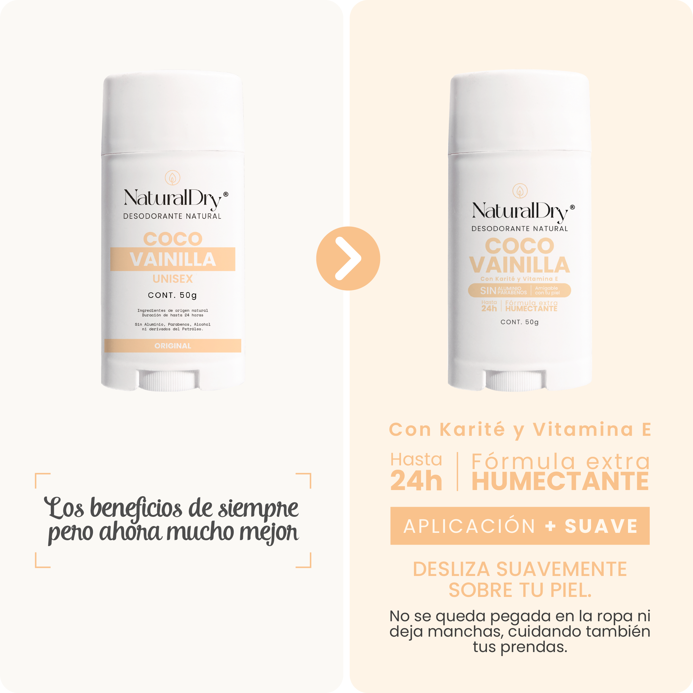 Desodorante natural NaturalDry en barra - Coco-Vainilla