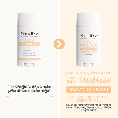 Desodorante natural NaturalDry en barra - Coco-Vainilla