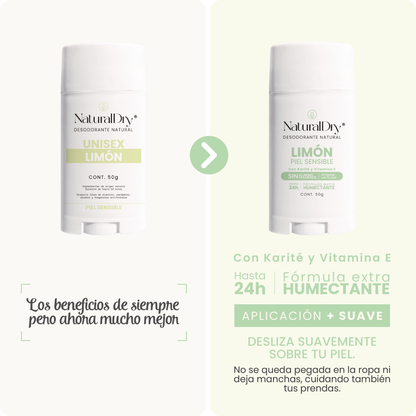 Desodorante natural en barra - limón - sin bicarbonato de sodio