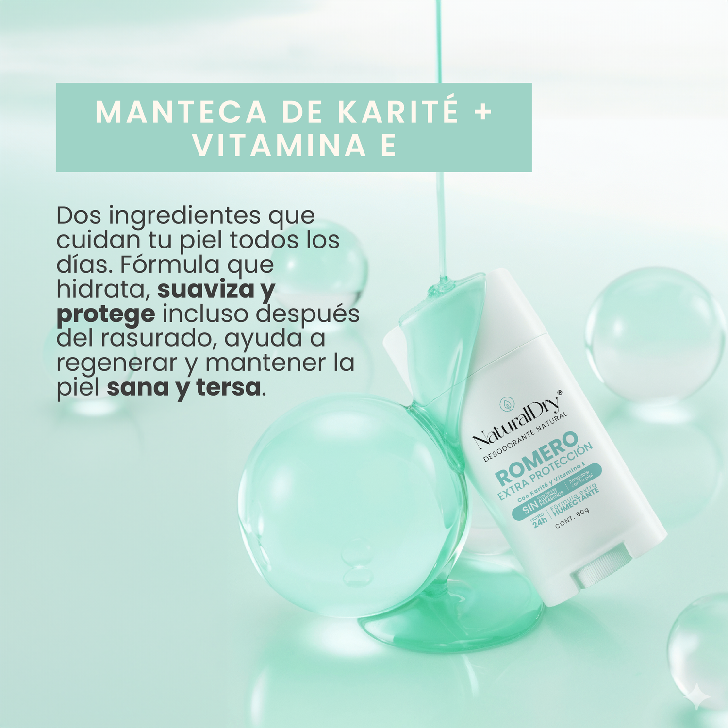 1 Desodorante natural MEN en barra - Aroma Romero con ALUMBRE