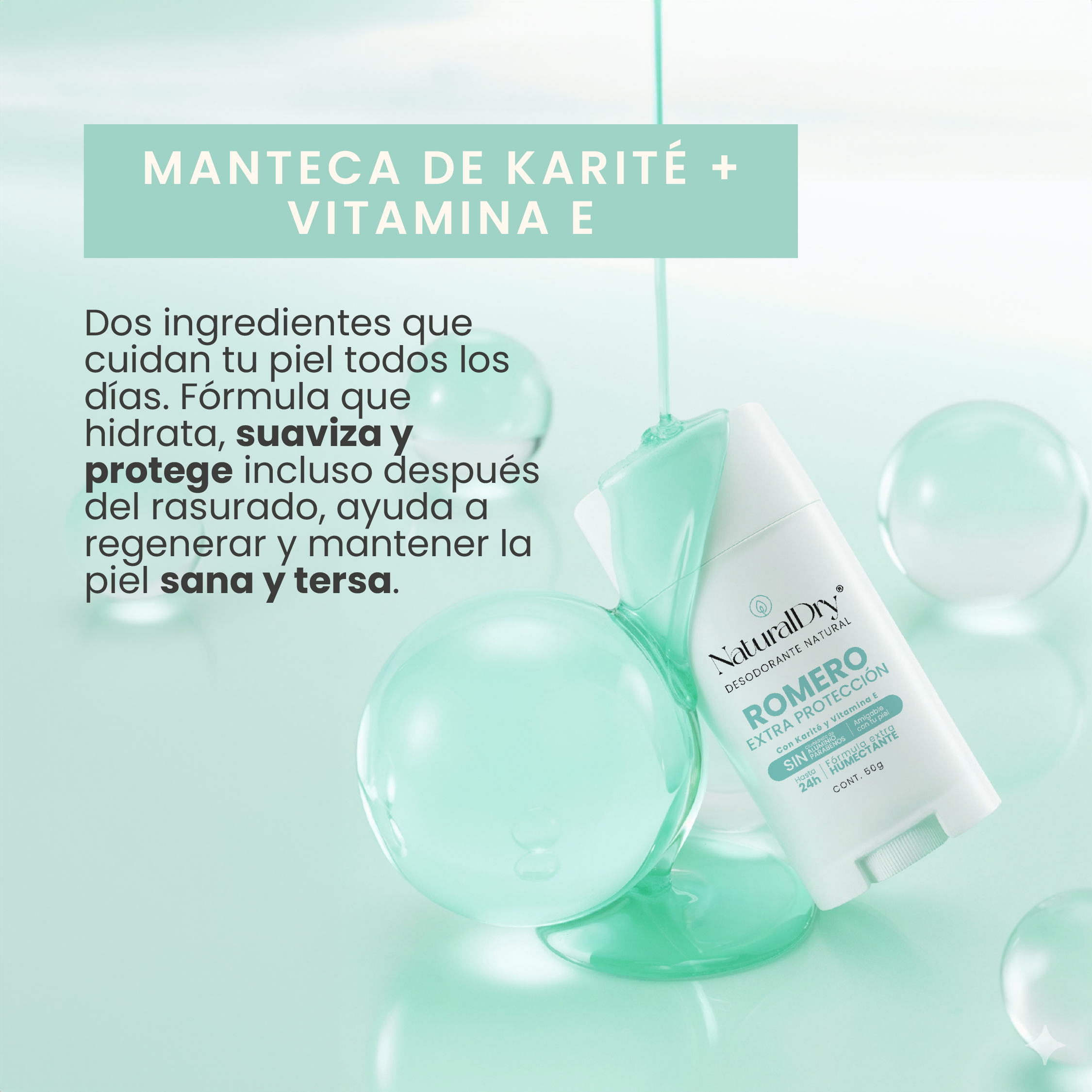 1 Desodorante natural MEN en barra - Aroma Romero con ALUMBRE