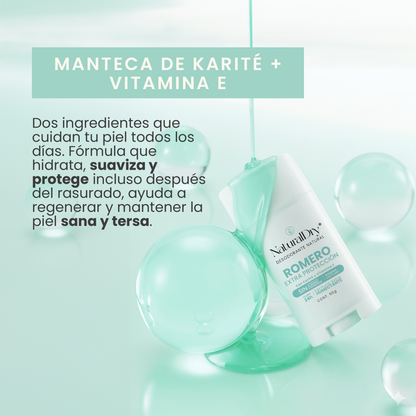 1 Desodorante natural MEN en barra - Aroma Romero con ALUMBRE