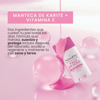 1 Desodorante natural en barra - Artesanal - Palo de Rosa- NaturalDry®