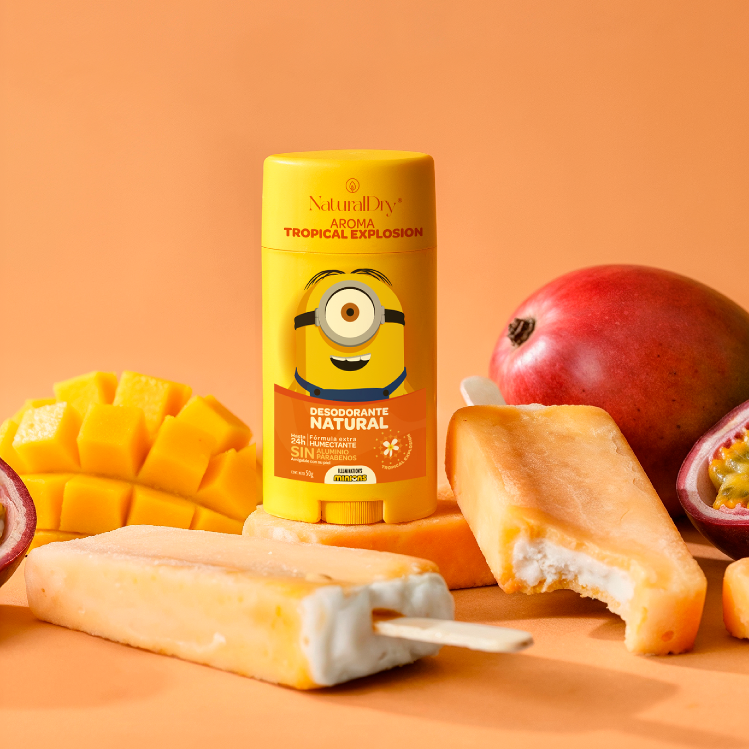 Desodorante natural corporal en barra Kids - Minions - Tropical explosion - piel sensible