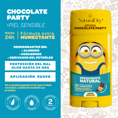 Desodorante Natural - Minions - Chocolate Party - Piel Sensible