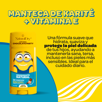 Desodorante Natural - Minions - Chocolate Party - Piel Sensible