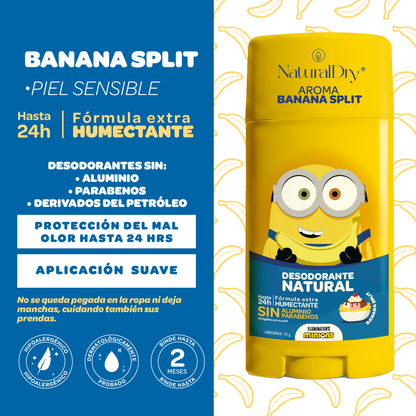 Desodorante Natural - Minions - Banana Split - Piel Sensible