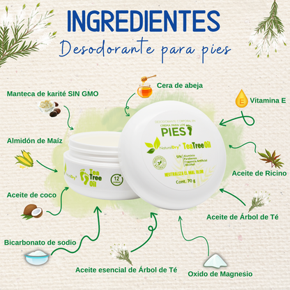 KIT 4 - 2 desodorantes en crema pies + 2 crema para pies