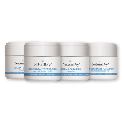 KIT 4 - 2 desodorantes en crema pies + 2 crema para pies