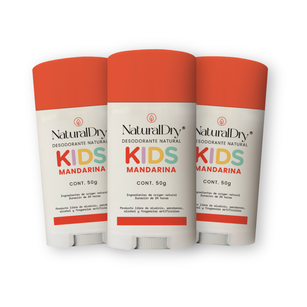 Kit 3 - desodorante natural en barra - kids -mandarina