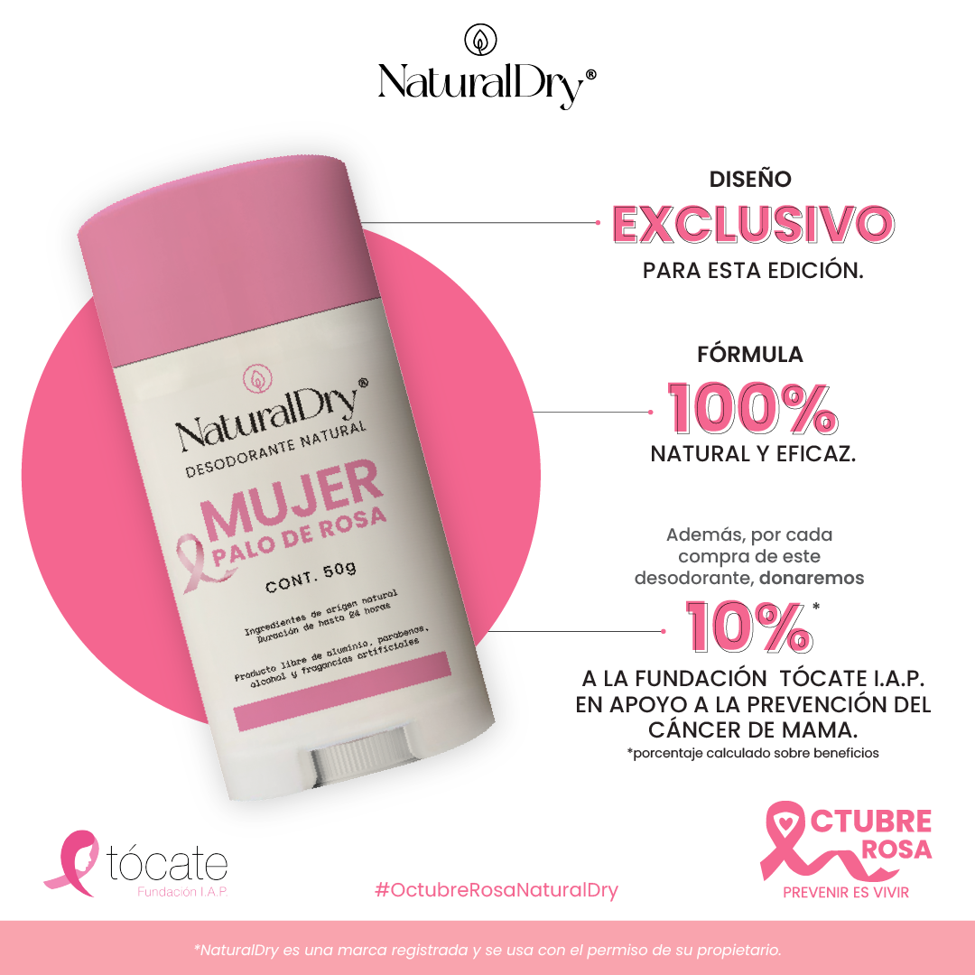 1 Desodorante natural en barra - Artesanal - Palo de Rosa- NaturalDry®