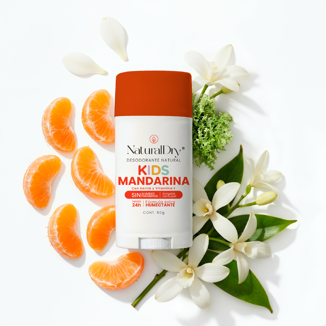 1 Desodorante natural corporal en barra - niños unisex - mandarina