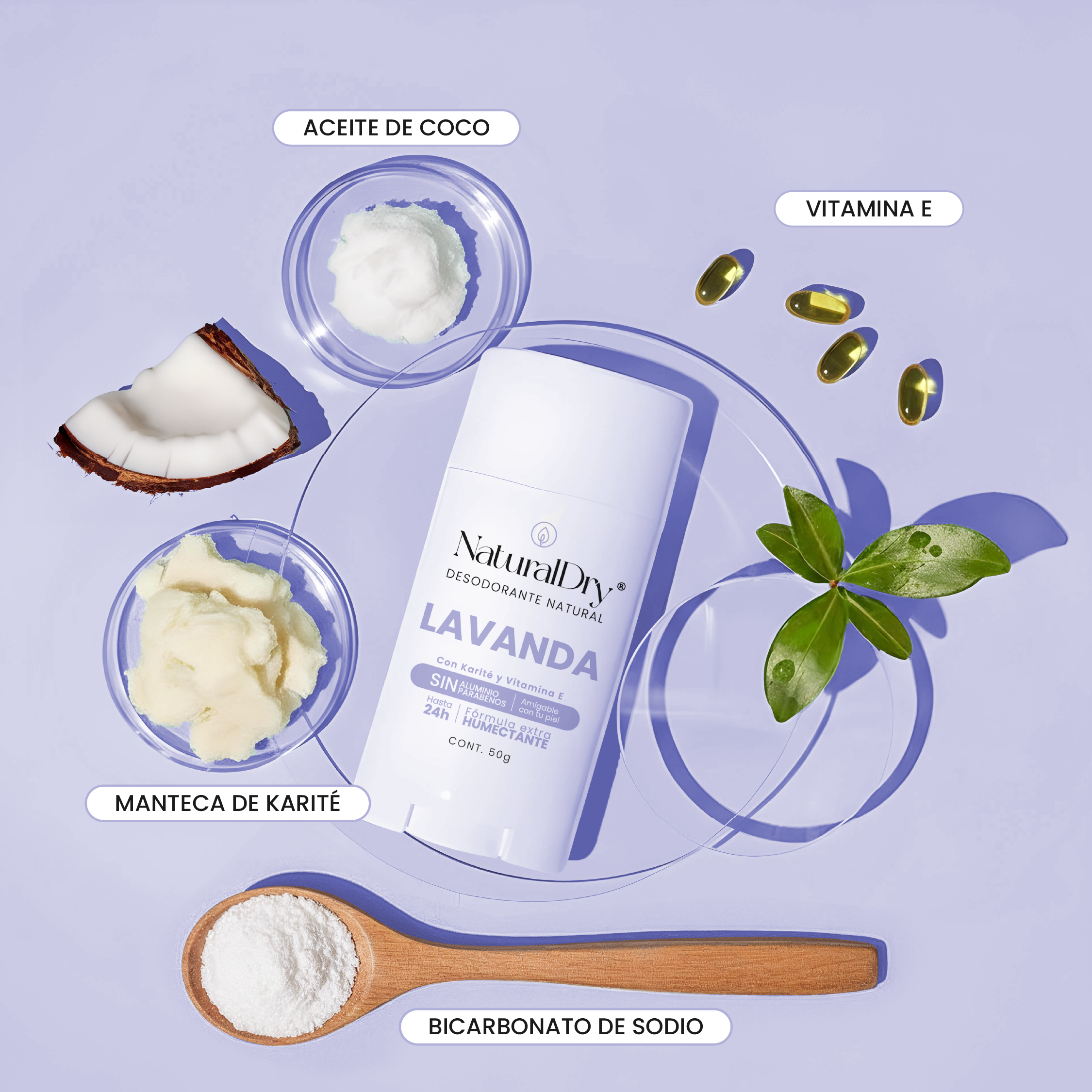 Desodorante natural en barra - mujer - lavanda