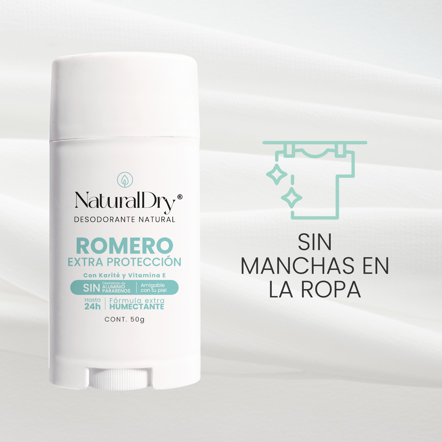 1 Desodorante natural MEN en barra - Aroma Romero con ALUMBRE