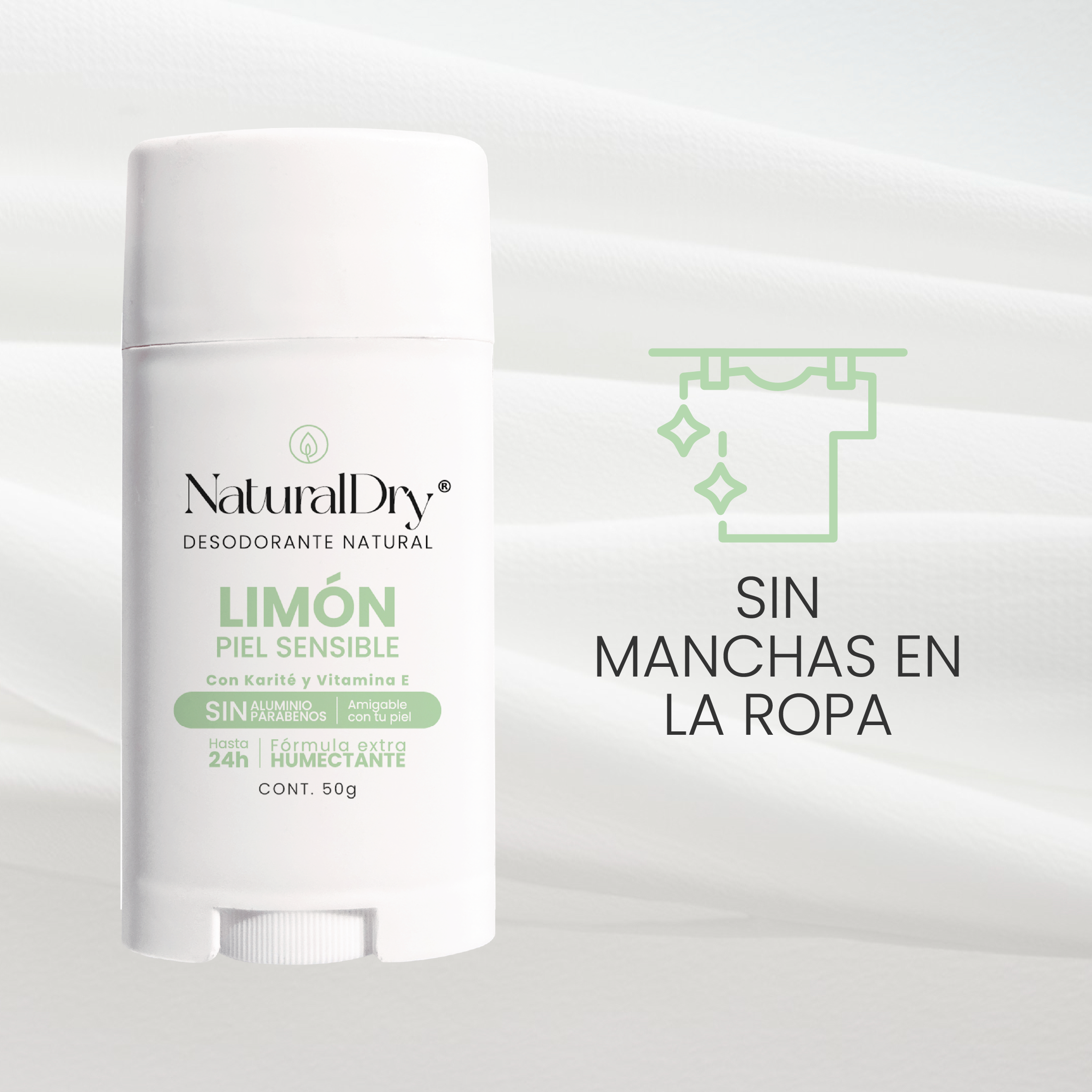 Desodorante natural en barra - limón - sin bicarbonato de sodio