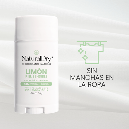 Desodorante natural en barra - limón - sin bicarbonato de sodio