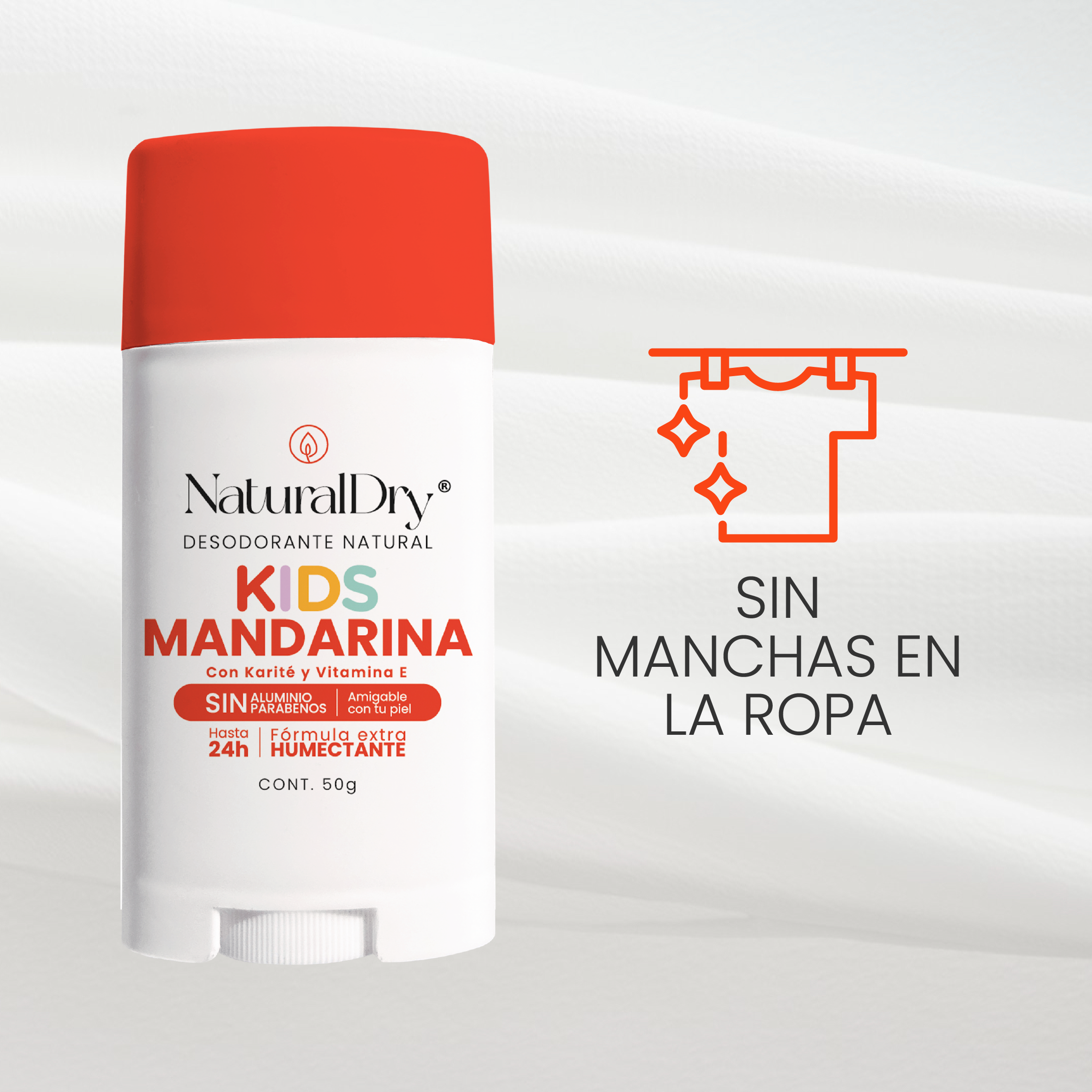 1 Desodorante natural corporal en barra - niños unisex - mandarina