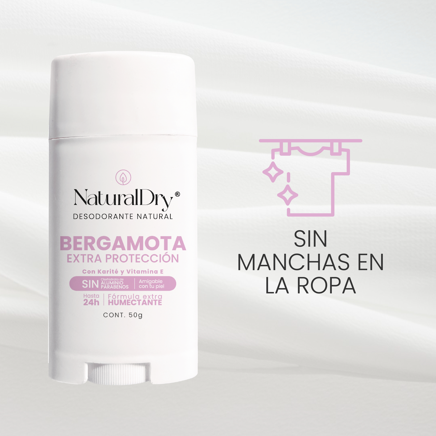 Desodorante natural MUJER INTENSE en barra - Aroma Bergamota con ALUMBRE